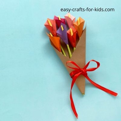 How to Make Paper Flower Bouquet Craft - Easy Crafts For Kids